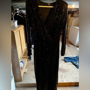 Fashionova Black Sequen Gown